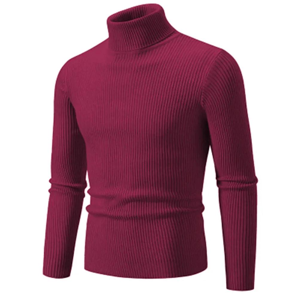 Clothing1 Herfst Winter Coltrui Heren Warm Gebreide Effen Kleur Truien Heren Slim Fit Casual Coltrui Truien Man Truien XL