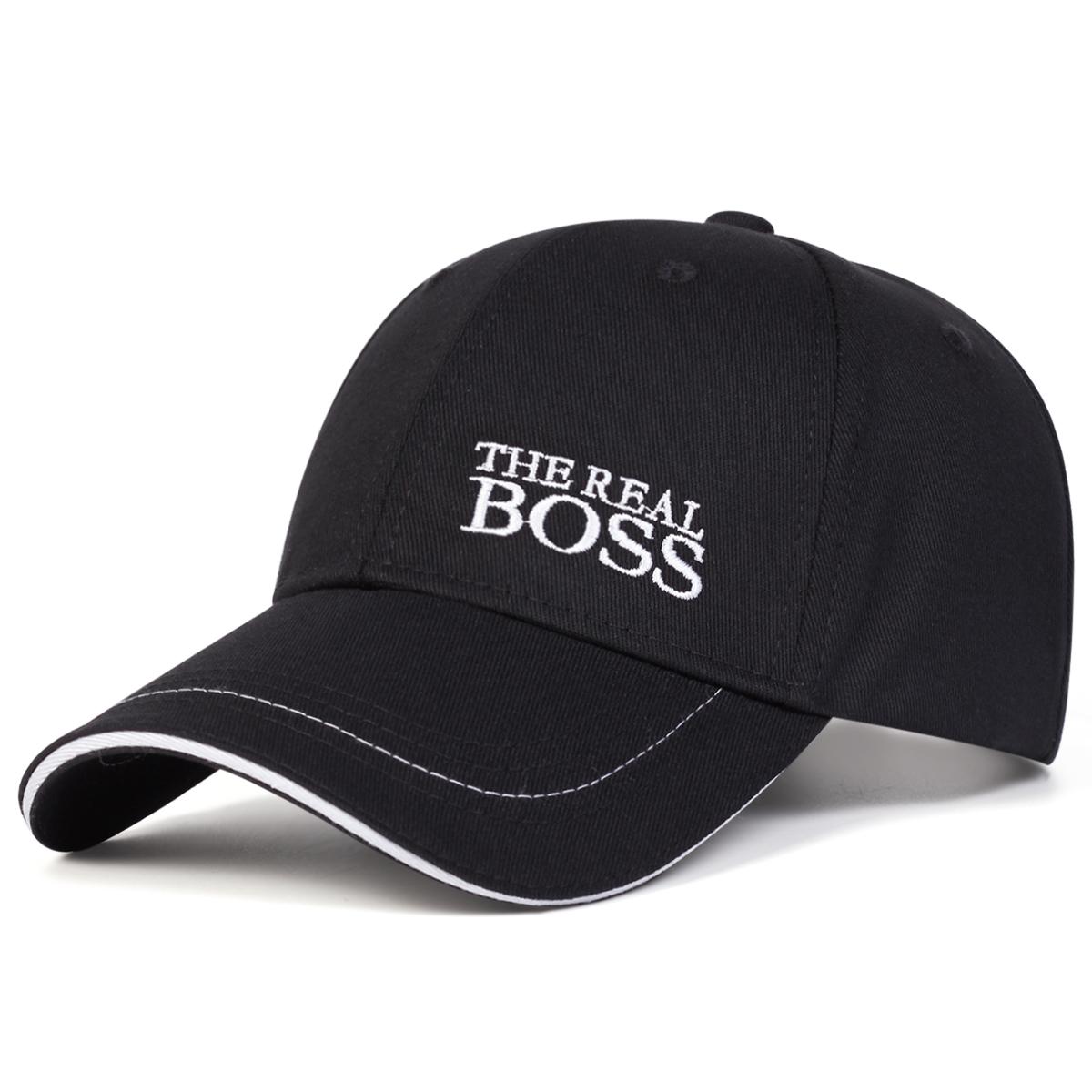Hat Factory Letter THE REAL BOSS Embroidered Baseball Cap Men and Women Adjustable Outdoor Cotton Hat Fashionable Casual Travel Hats Golf Caps zwart