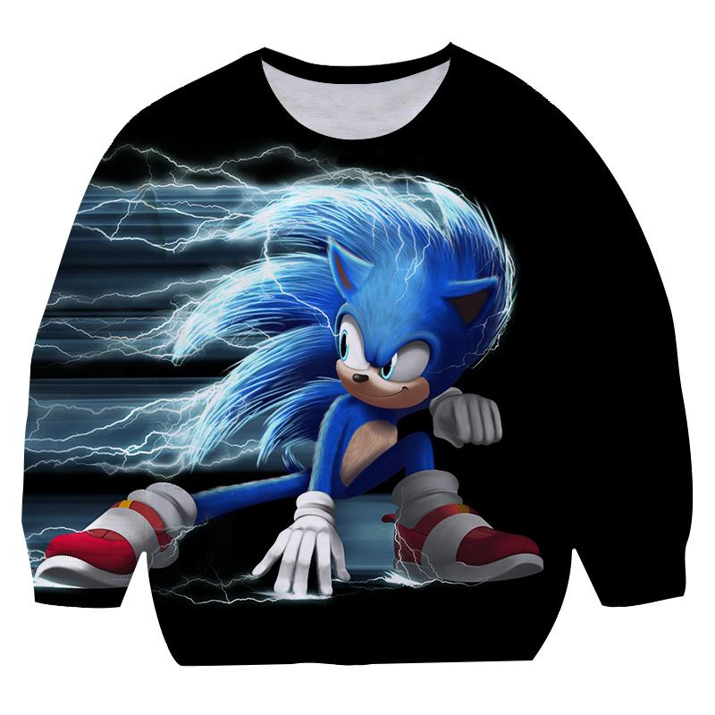 MINISO 2025 year New style Boys 4-14 Years Clothes Cartoon sonic Round collar hoodies Girls Sweatshirts  Hoodie fit kids size 100-160cm 7-8 Years