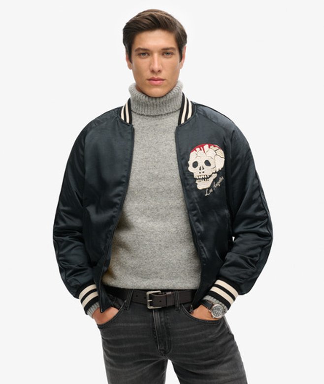 Superdry Sukajan Bomberjack met Borduursel Zwart