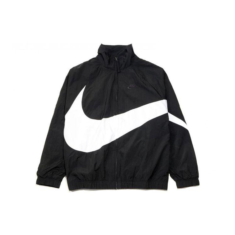 Nike Big Swoosh Geweven Statement Jas Zwart Heren Streetwear AR3132-010 M