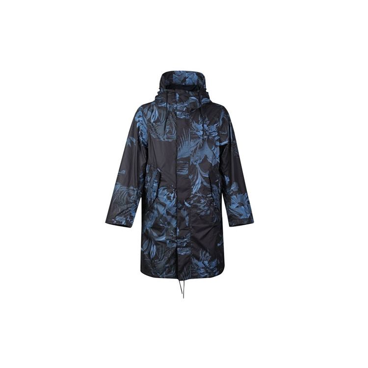 Nike Nsw Parka Aop Geweven Print Halflange Jas met Capuchon Heren Bovenkleding Blauw Zwart AR1599-010 M