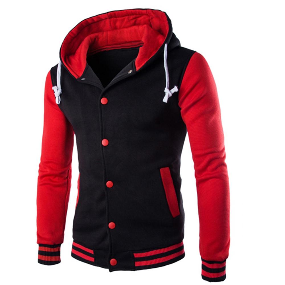 Peace SS Spring Autumn Men's Hoodie Classic Motorcycle Jacket Sports Hooded Jacket Zipper Sweatshirt Coat XXL rood