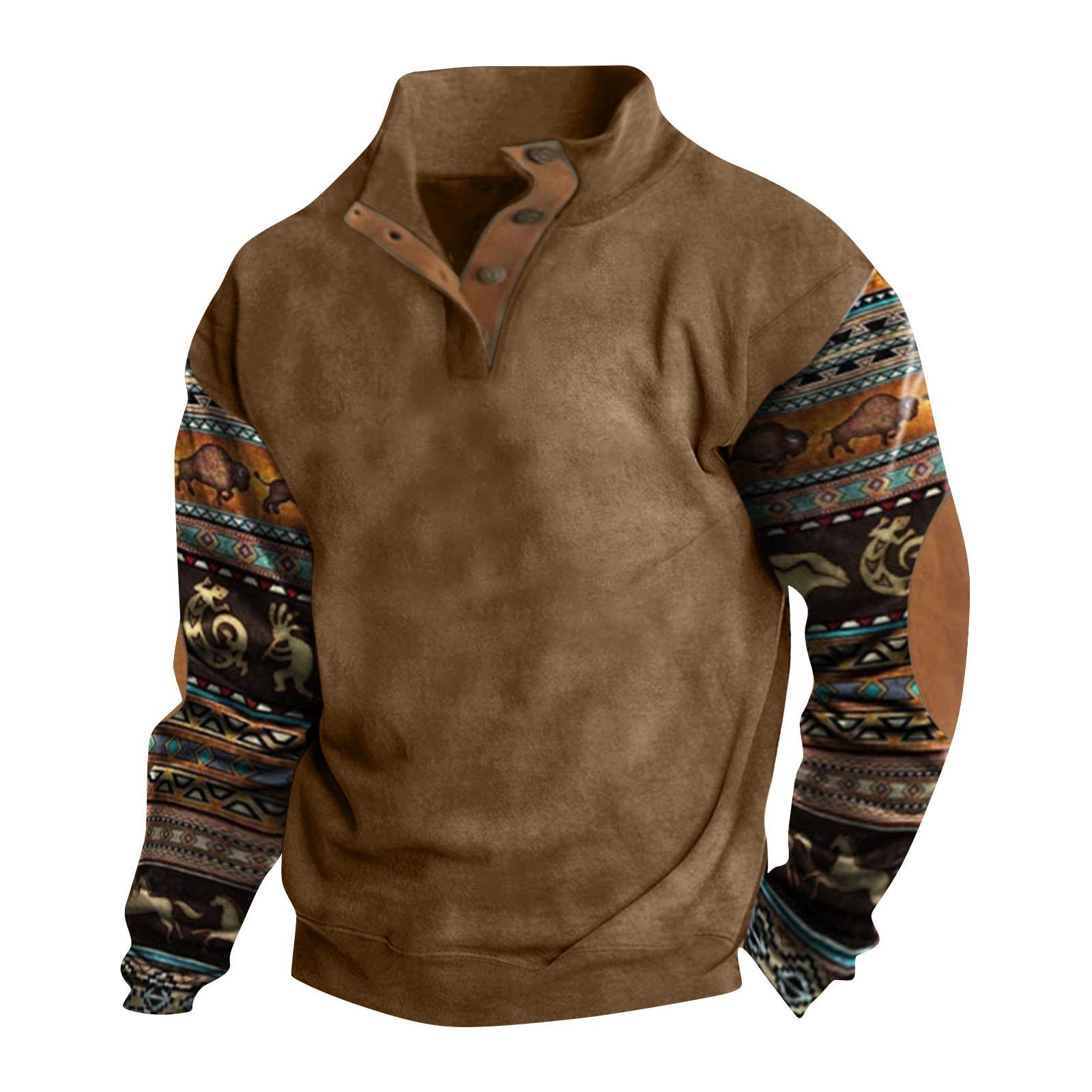 Electronics Gadgets Lente en herfst herensweatshirt met staande kraag is outdoor casual truien tops M kaki