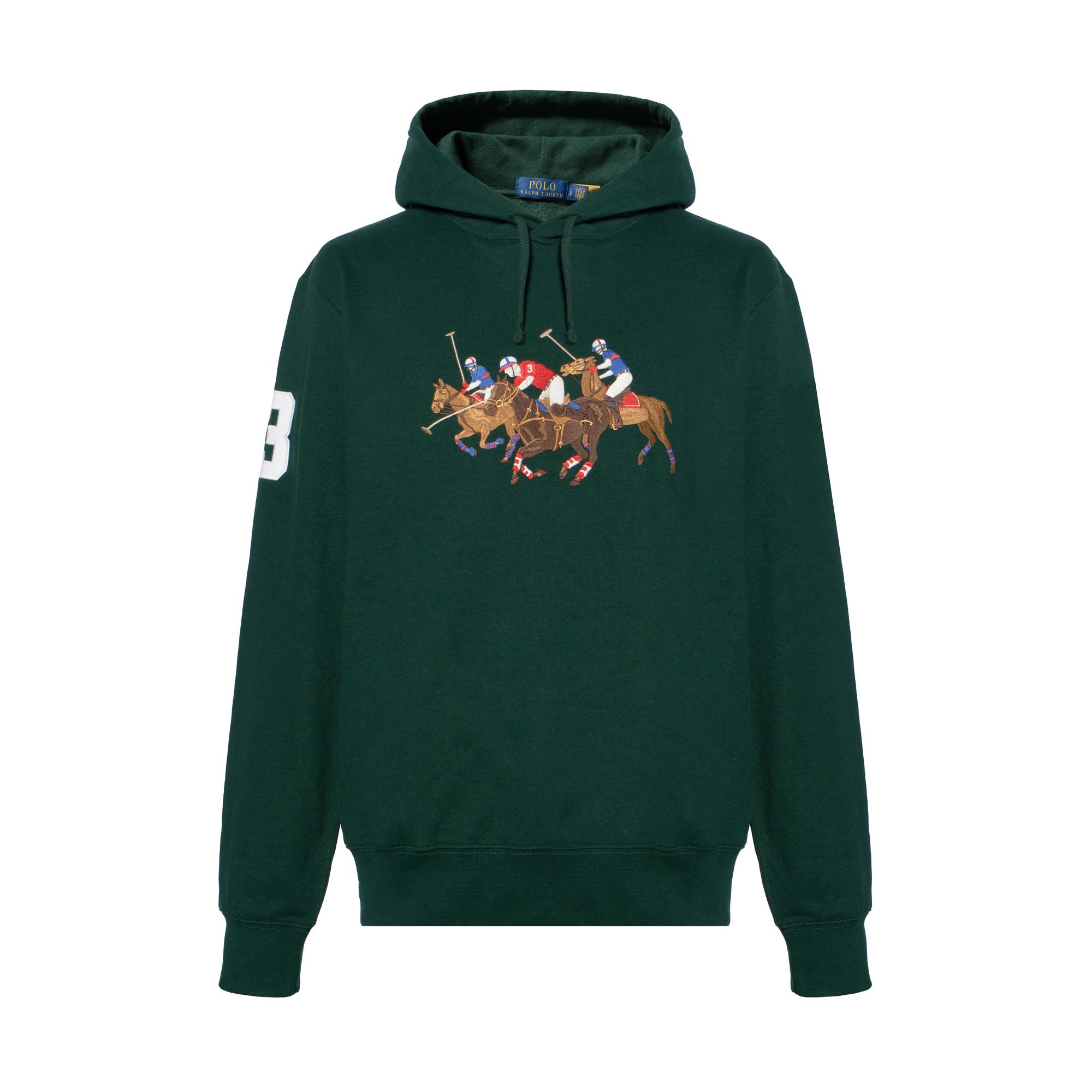 Ralph Lauren Polo  FW23 Logo Geborduurde Hoodie Heren Hoodies Donkergroen 710823853-005 XL