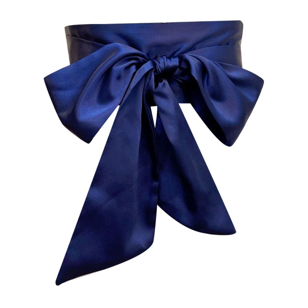 QHbozhao Satin Silk Bowknot Fabric Ribbon Cummerbunds Lace Up Waistband Strap  For Skirts Dress Top Clothes