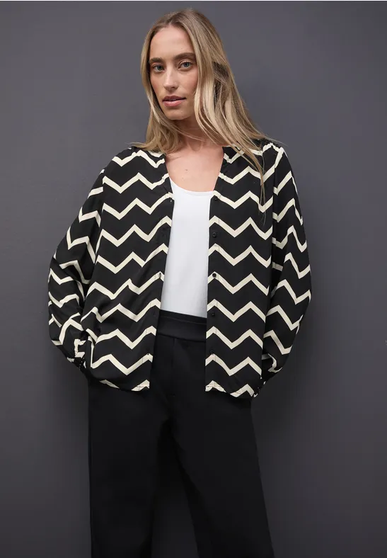 Street One Blouse met zigzagpatroon