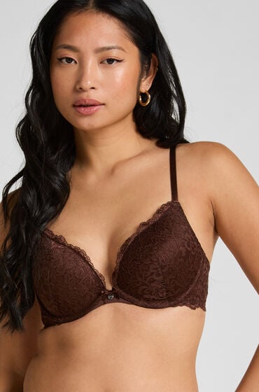 Hunkemöller Voorgevormde push-up beugel bh Marine Bruin