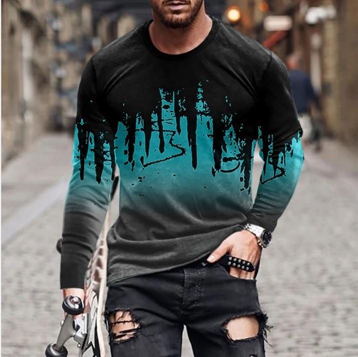 Our T-shirts Heren Cool 3D Digitaal Print Casual Outdoor T-shirt met Lange Mouwen 6XL