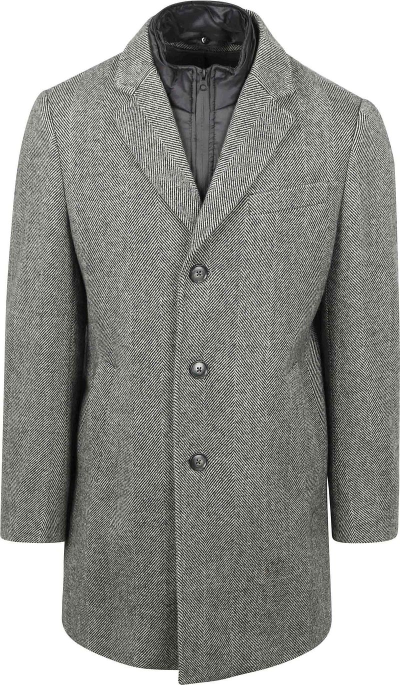 Suitable Coat Wol Pepita Pepper Grey