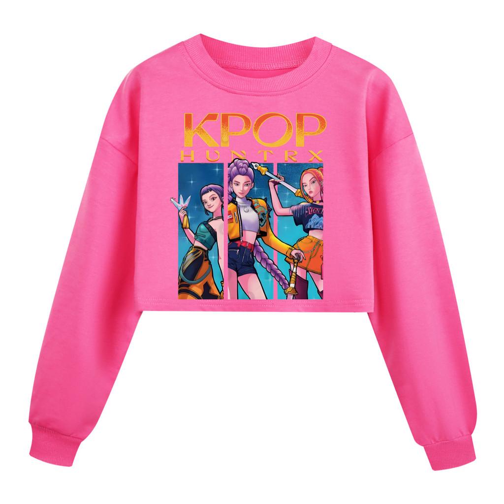 Unique Apparel Kinderen Meisjes Anime Cartoon POP Zanger Superster Mira Rumi Zoey Bedrukt Casual Lange Mouwen Ronde Hals Sweatshirt Top 130Cm rozerode kleur