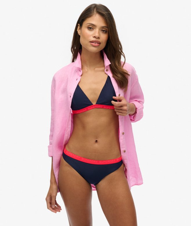 Superdry Klassiek Elastisch Bikinibroekje Blauw