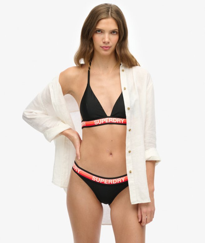 Superdry Klassiek Gestreept Bikinibroekje Black