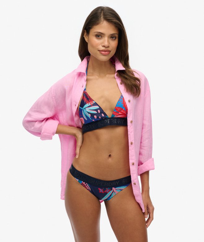 Superdry Klassiek Bikinibroekje met Logo Blue