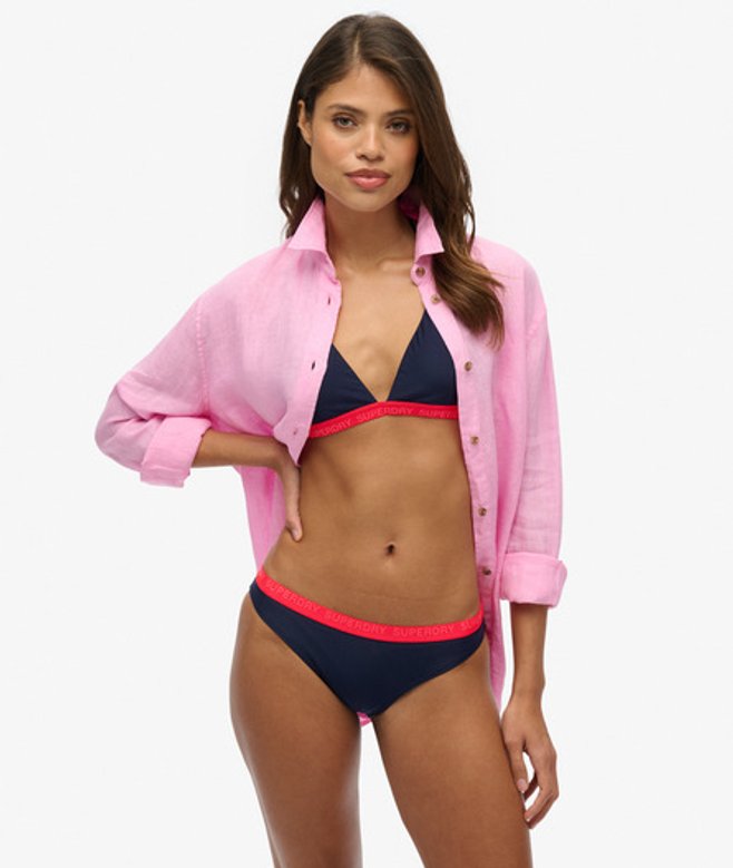Superdry Elastische Triangelbikinitop Blauw
