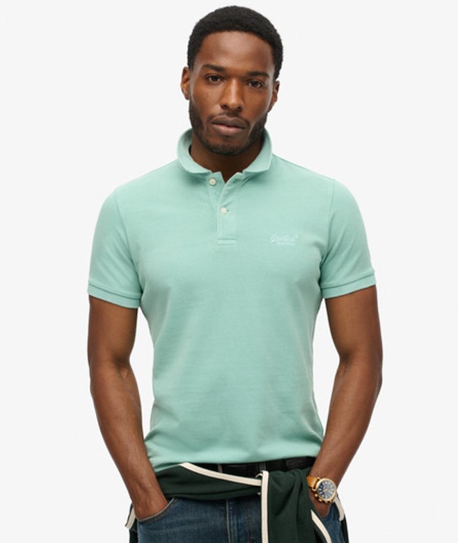 Superdry Destroyed Poloshirt Lichtblauw