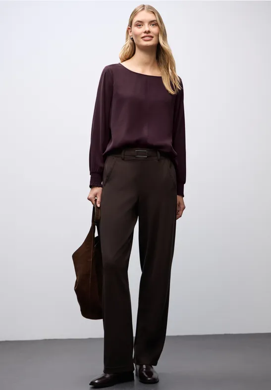 Street One Blouse met gesmokte manchetten