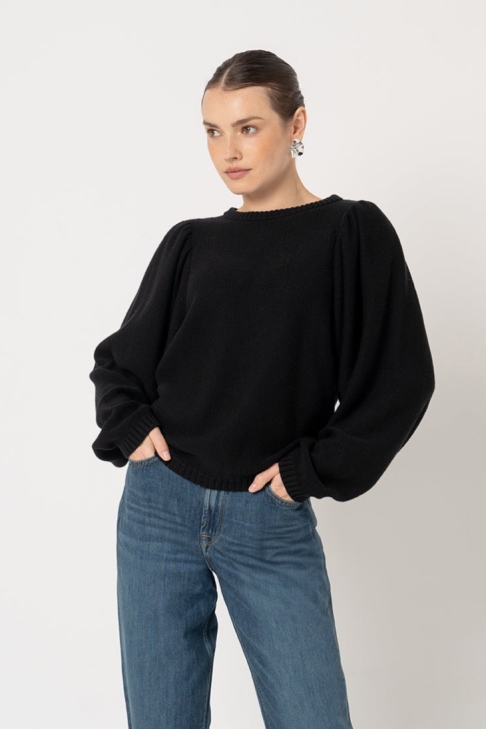 Lovjoi Damen vegan Pullover Kylindra Schwarz