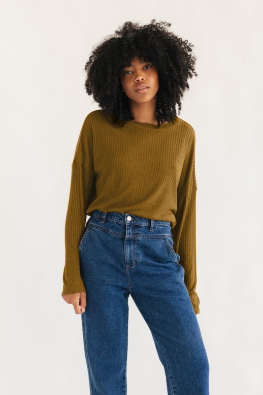 TWOTHIRDS Damen vegan Top Gravinis Bronze Braun