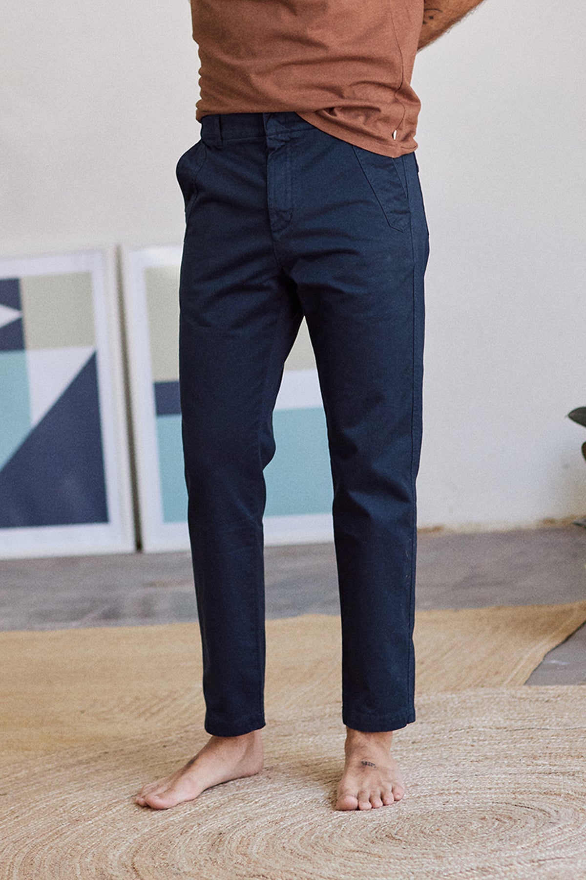 TWOTHIRDS Herren vegan Hose Chios Carbon Blau