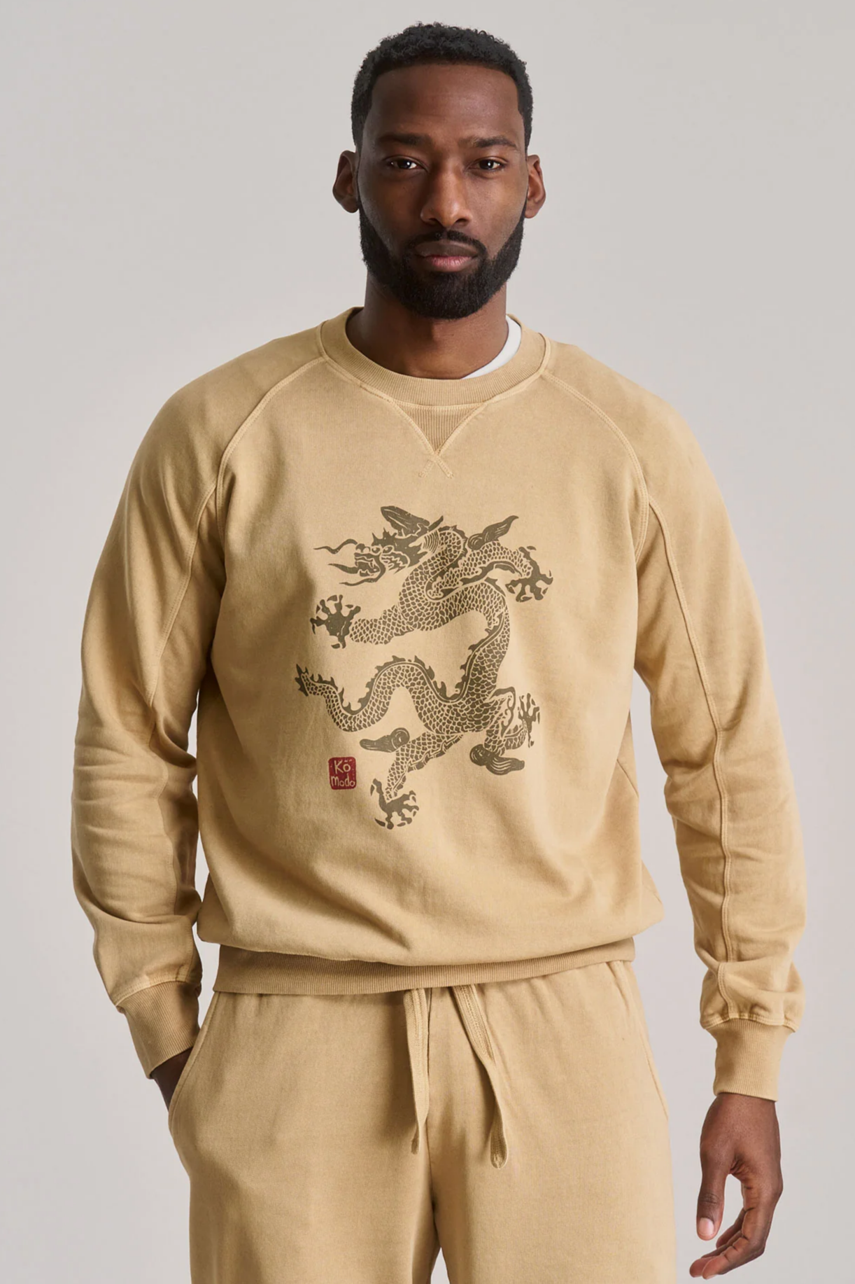 KOMODO Herren vegan Sweatshirt Drache Croissant