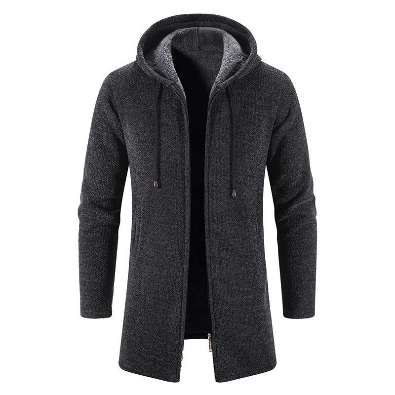 AI Supermarket Heren Chenille Vest: Stijlvolle gebreide trui met fluweel voor herfst/winter L donkergrijze kleur