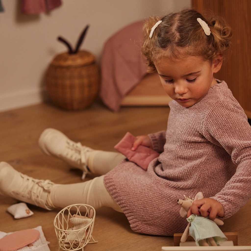 Dirkje-collectie Gebreid jurkje (light mauve)