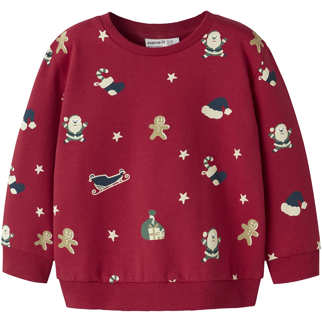 Name It-collectie KERST trui sweat Rohom (jester red)