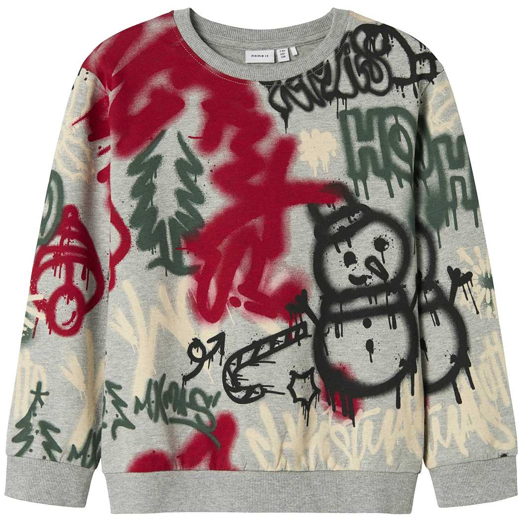 Name It-collectie KERST trui Rallo (grey melange)