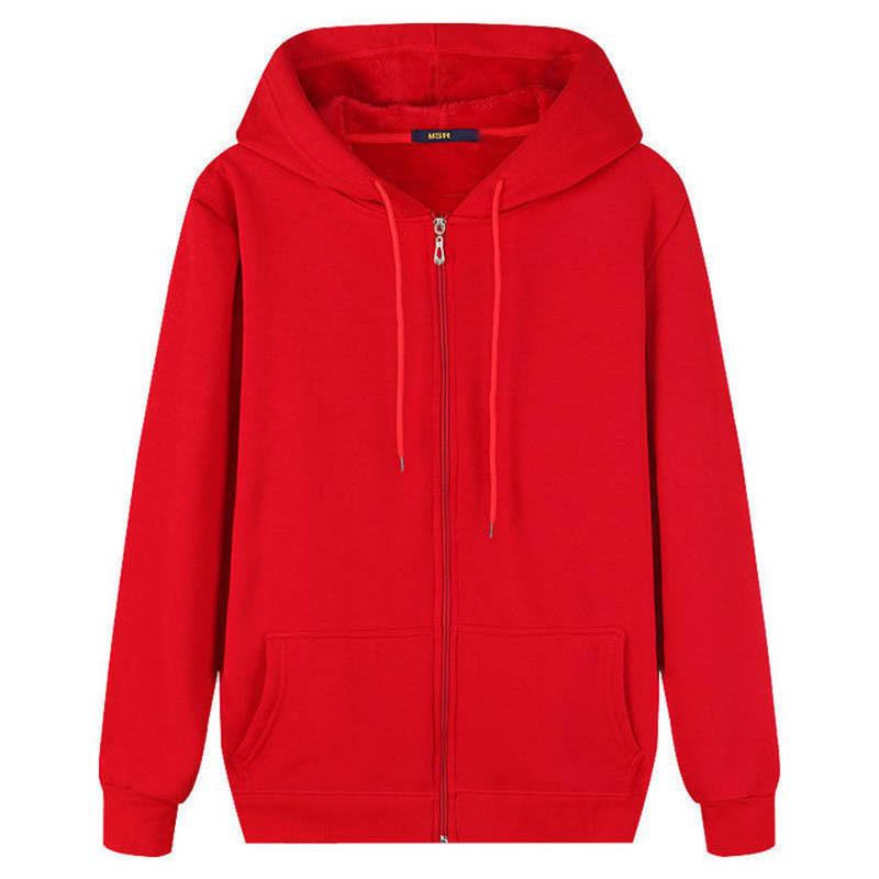 Twelve Month Herfst en Winter Heren Casual Mode Sport Rits Hoodies Plus Size S rood