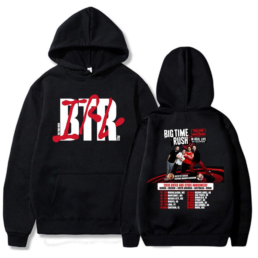 Trendy discount BTR IN REAL LIFE WERELDWIJD 2025 TOUR HOODIE Big Time Rush Band Mode Sweatshirts Met Capuchon Lange Mouw Heren Pullovers Streetwear M