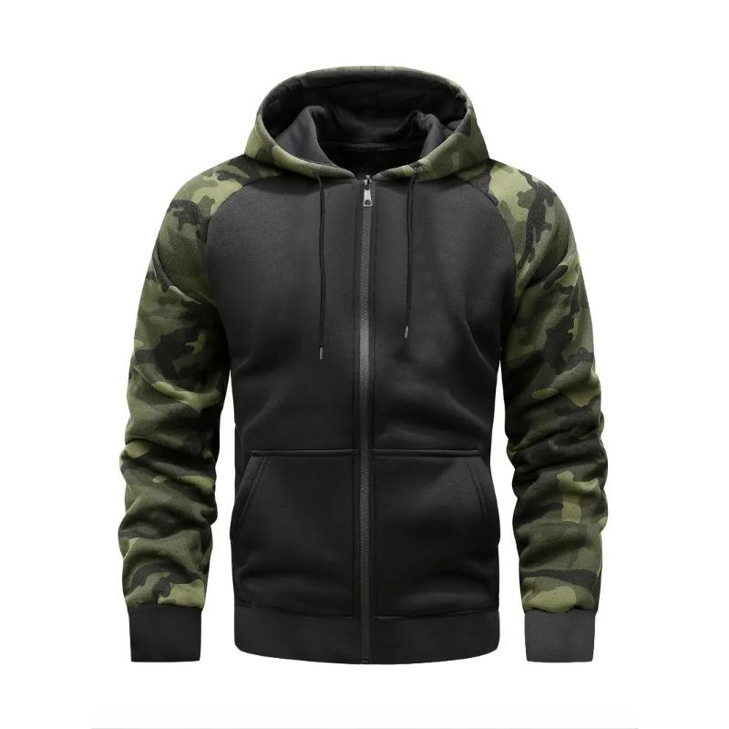 Haodingfushi Nieuwe Herfst- en Winter Heren Camouflage Raglan Hoodie Heren Casual Rits Sweatshirt Jas 2XL