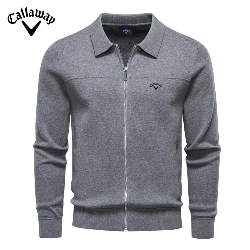 Callaway 2025 Herfst en Winter Borduurwerk Nieuw Heren Europese Maat Jas Trui Vest Heren Rits Business Casual Jas Heren XXL