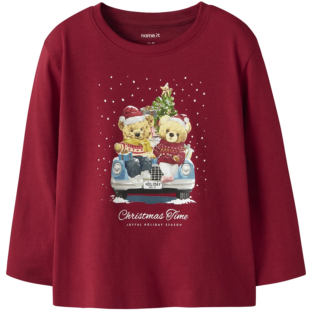 Name It-collectie KERST longsleeve Vosmas (jester red xmas)