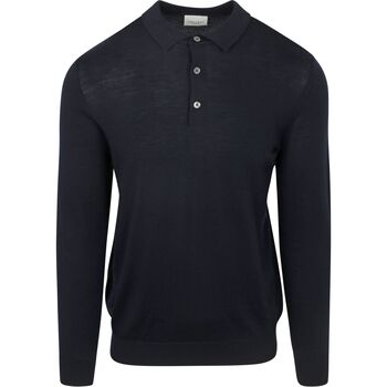 Profuomo Polo Shirt Lange Mouw  Longsleeve Poloshirt Merinowol Navy