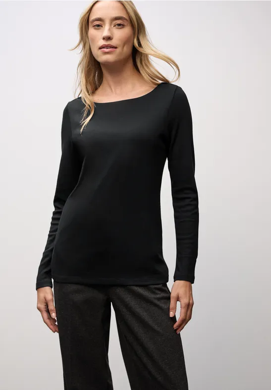 STREET ONE Shirt met lange mouwen Style Lanea met boothals