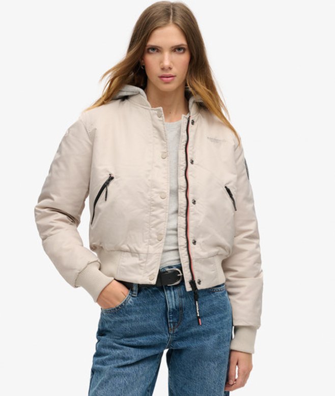 Superdry Bomberjack met Capuchon Beige