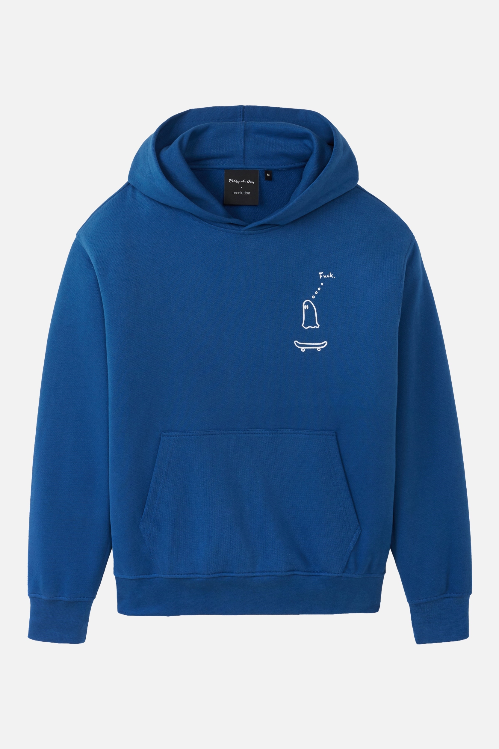 Recolution Herren vegan Hoodie Olive Falscher Weg Lapis Blue