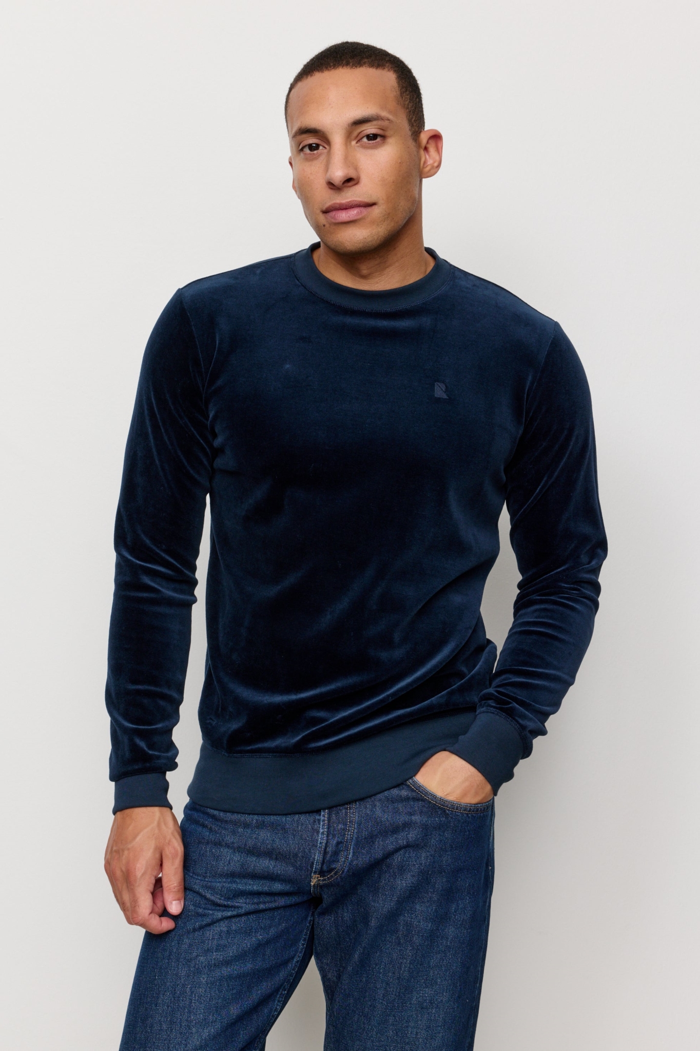 Recolution Herren vegan Sweatshirt Pimento Dunkelblau