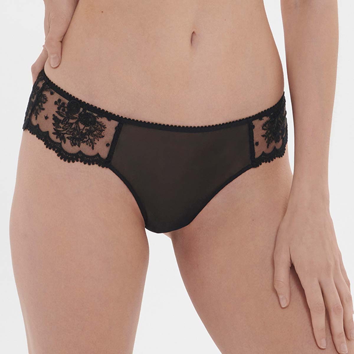 Simone Pérèle Intrigue tanga slip, zwart