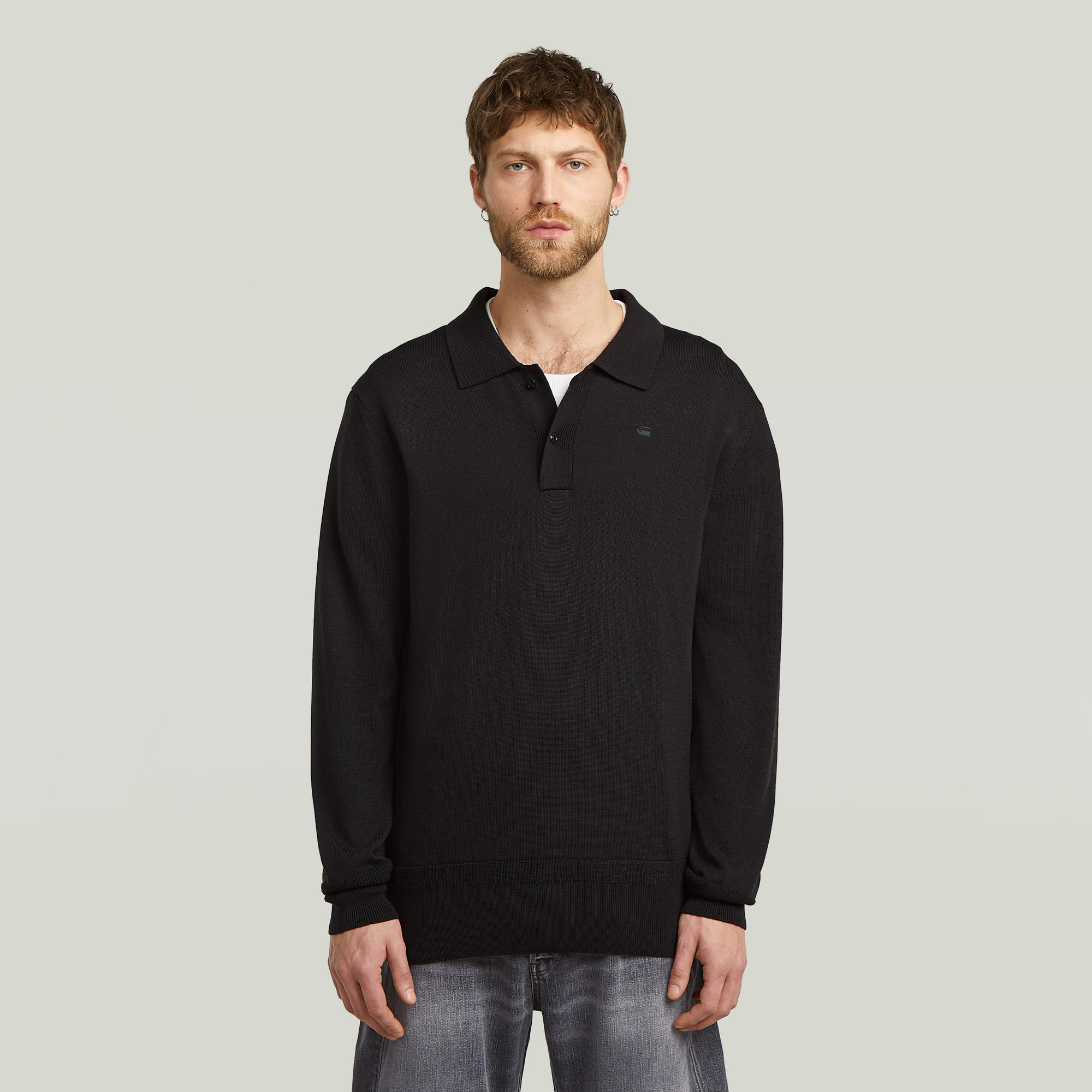 G-Star RAW Premium Core Dunda Gebreide Polo - Zwart - Heren