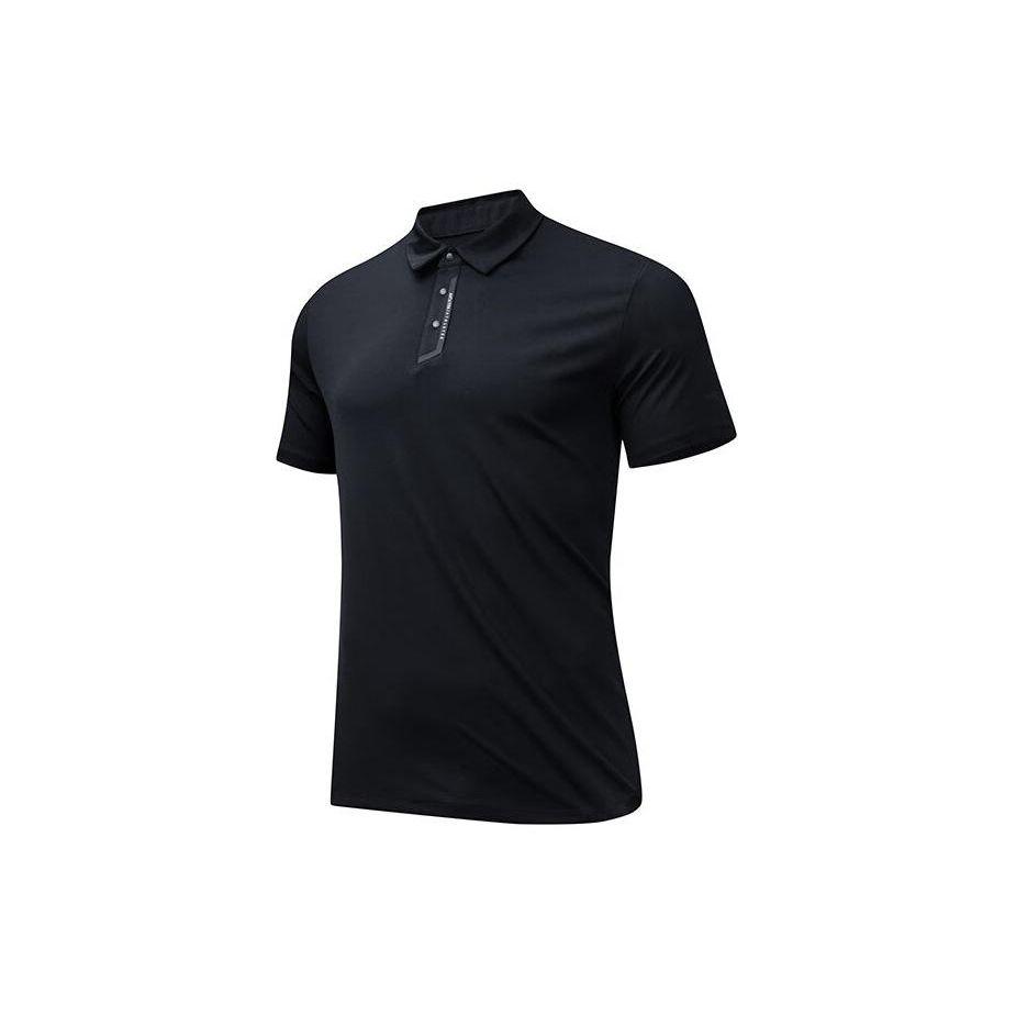 Anta Effen Pullover Sport Poloshirt Heren tops Zwart 152427154-4 M