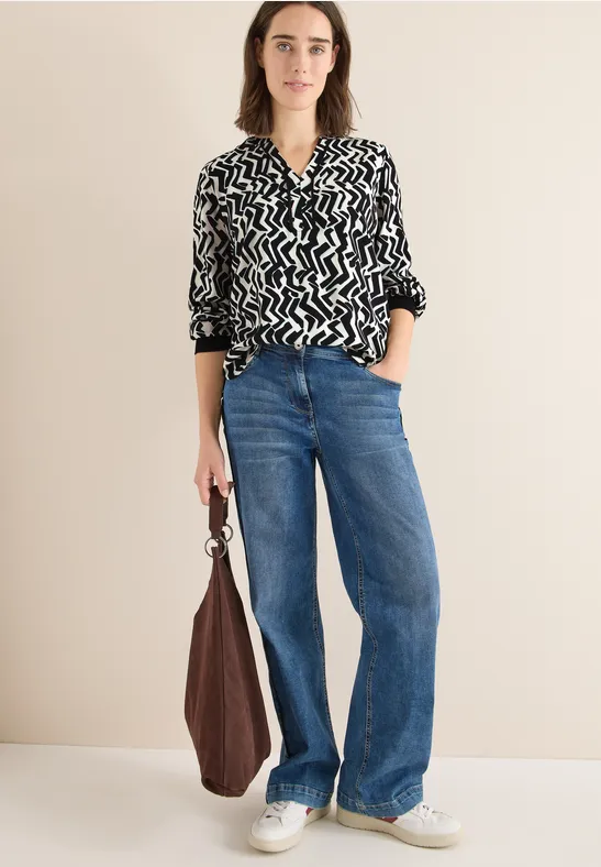 Cecil Bedrukte blouse met tape -