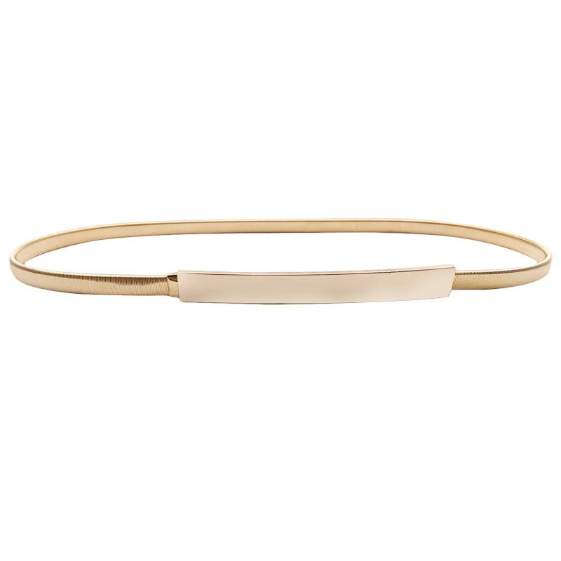 Happypilot Elastische Gouden Ketting Riemen Voor Dames Taille Zilveren Tailleband Stretch Gouden Riem Jurk Rok Decor goud