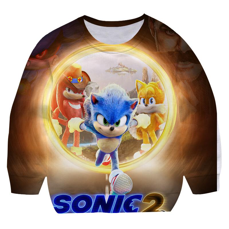 MINISO 2025 jaar Nieuwe stijl Jongens 4-14 Jaar Kleding Cartoon sonic Ronde kraag hoodies Meisjes Sweatshirts Hoodie pasvorm kindermaten 100-160cm 5-6 Years
