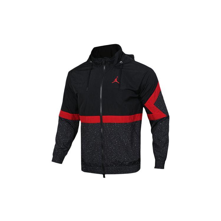 Jordan Diamond Cement Hardloop Training Sporten Jas met Capuchon Heren Bovenkleding Zwart Rood AR3243-010 M