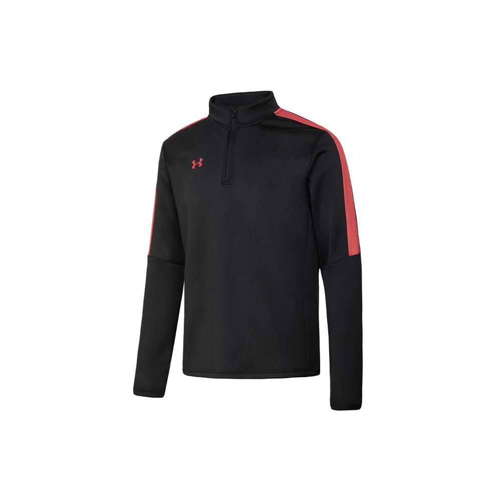 Under Armour Trainingsshirt met lange mouwen en mock-neck met printlogo en halve rits voor heren Sweatshirt Zwart 22600301-001 XXXL