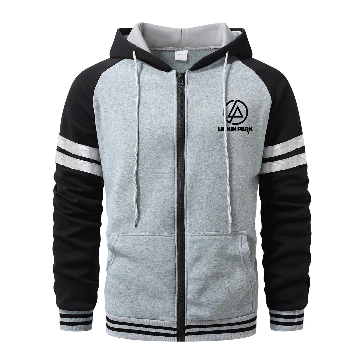 FEGKZLI Specialty LINKIN PARK  Hoodies voor Heren Cardigan Zip Hoodies met Capuchon Zak Sport&Outdoor Herenkleding Hoodies & Sweatshirts Streetwear Casual Herenjassen L