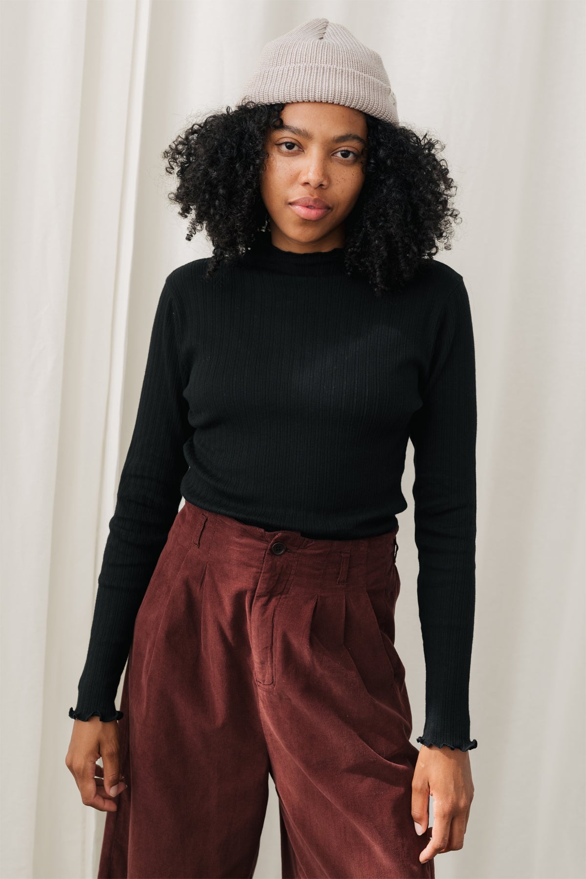 TWOTHIRDS Damen vegan Top Etajima Schwarz