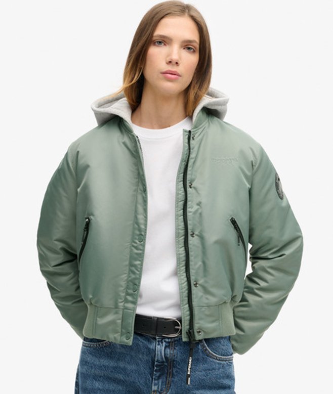 Superdry Bomberjack met Capuchon Groen